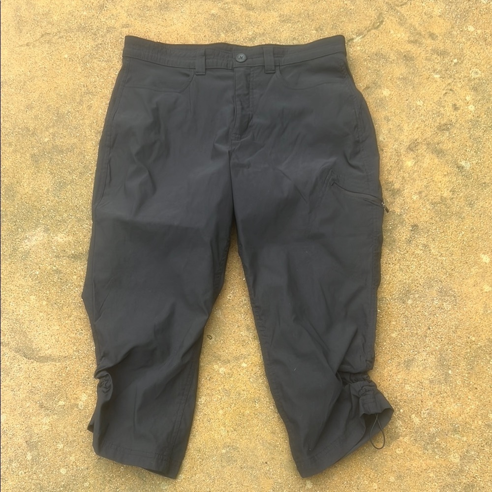 Eddie Bauer Women's Rainier Black Capri Waterproof Pant Size 12 - Picture 2 of 9